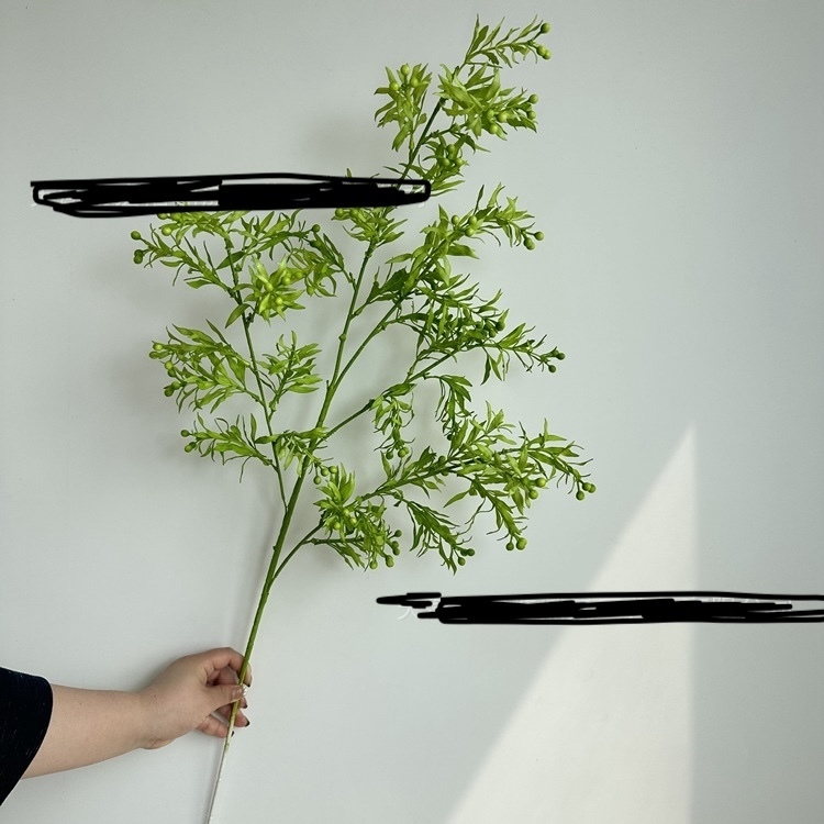 【台灣現貨速發】綠植果子葉 仿真綠果子 5岔綠植裝飾葉子 蘭花草