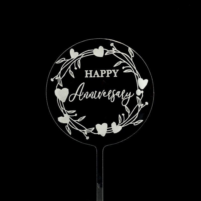 【台灣現貨速發】透明壓克力插牌 蝴蝶花圈愛心 生日蛋糕插牌 紀念日插牌｜情人節 節日 蛋糕裝飾插卡