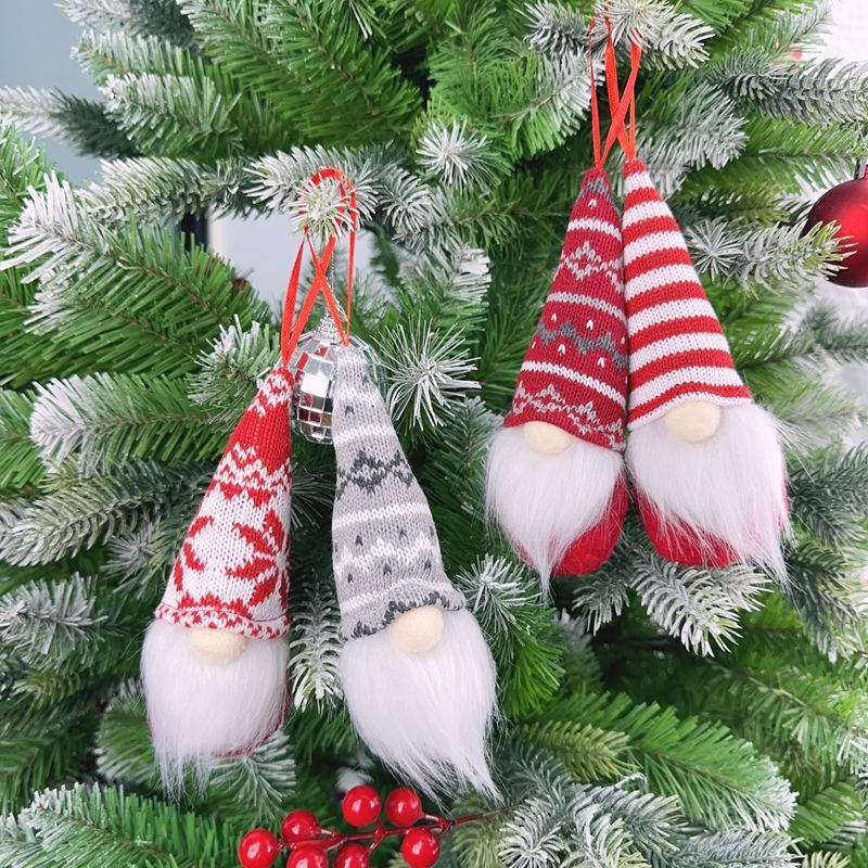 【台灣現貨速發】聖誕裝飾品 無臉娃娃 聖誕樹掛件 無臉娃娃酒瓶套｜聖誕節 聖誕帽 老公公 卡通公仔配件