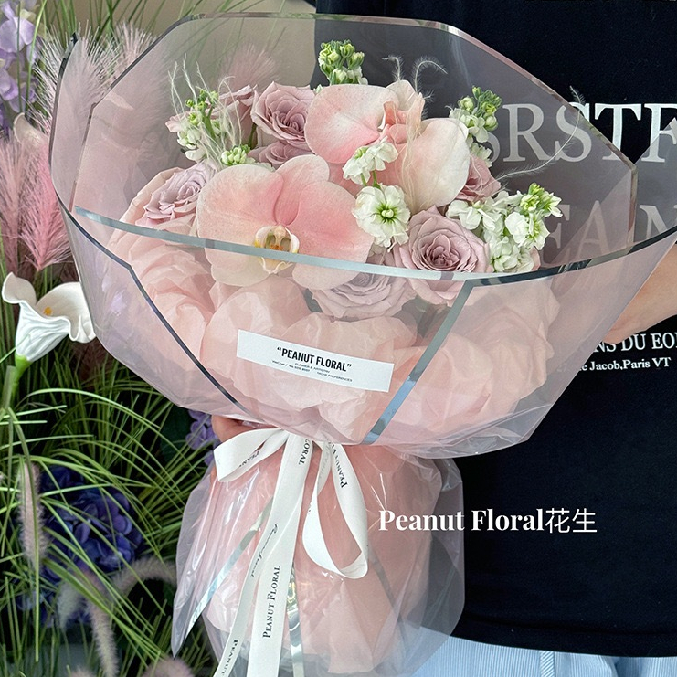 【台灣現貨速發】銀邊霧面包裝紙 銀邊果凍膜 花束包裝紙｜銀框 霧面 透光 防水材質 禮品包裝 半透明