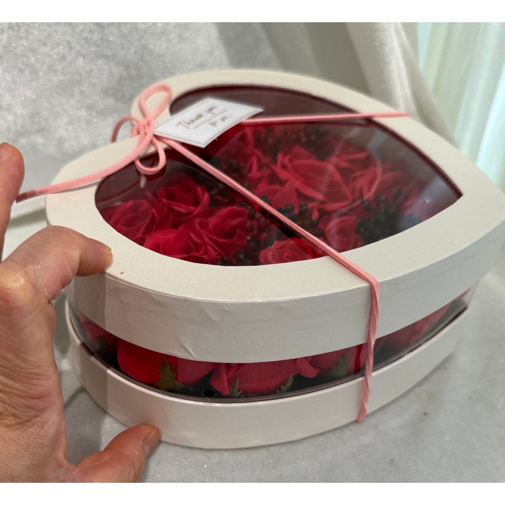 【台灣現貨速發】心形視窗盒 透明乾花盒