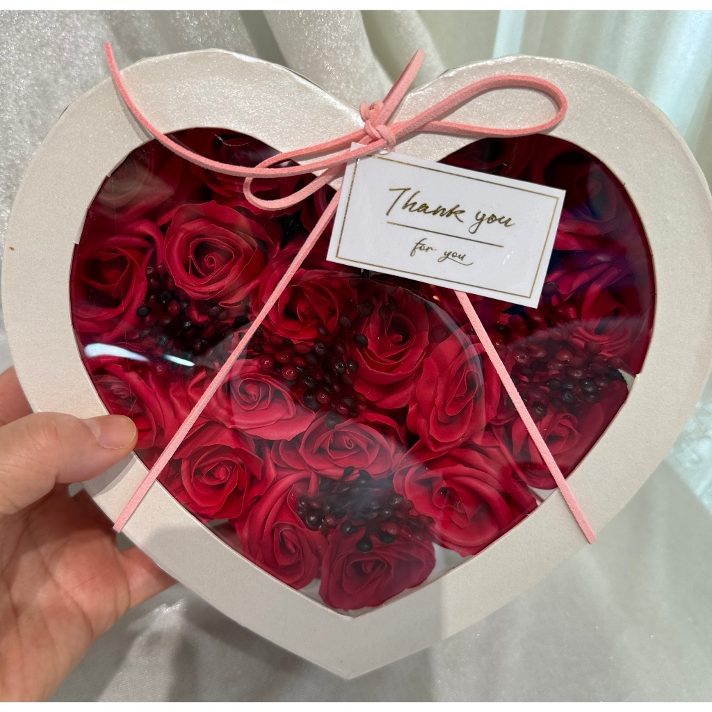 【台灣現貨速發】心形視窗盒 透明乾花盒