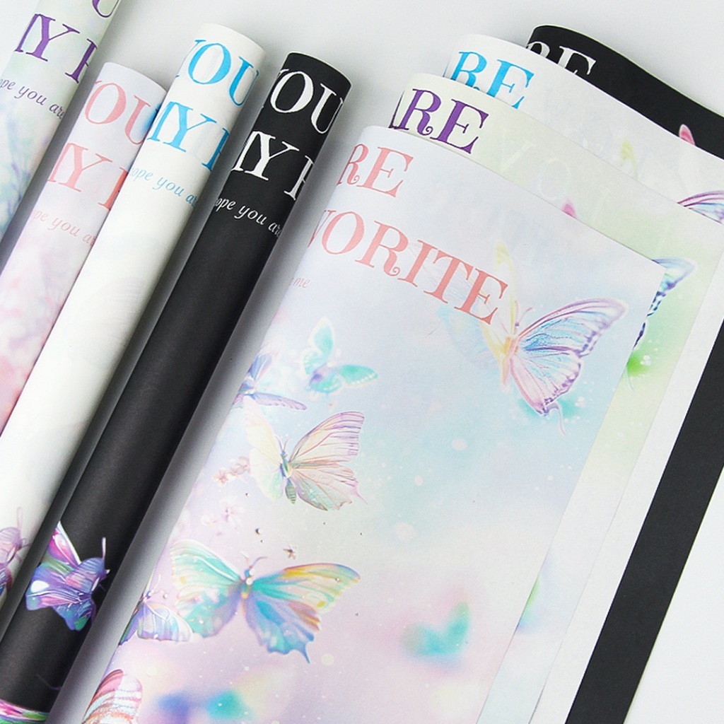 【台灣現貨速發】彩蝶包裝紙 蝴蝶印花包裝紙｜彩色蝴蝶造型 網紅蝴蝶｜花藝禮品包裝紙