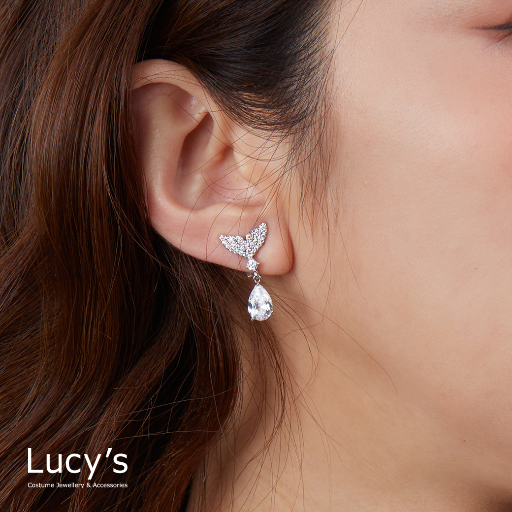 人魚之淚 夾式耳環 (三色) (124129/124130/124131)