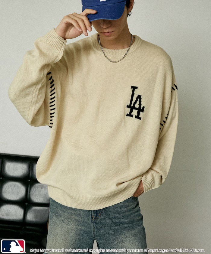 【日本限定】 MLB 別注限定款 縫線針織套頭衫