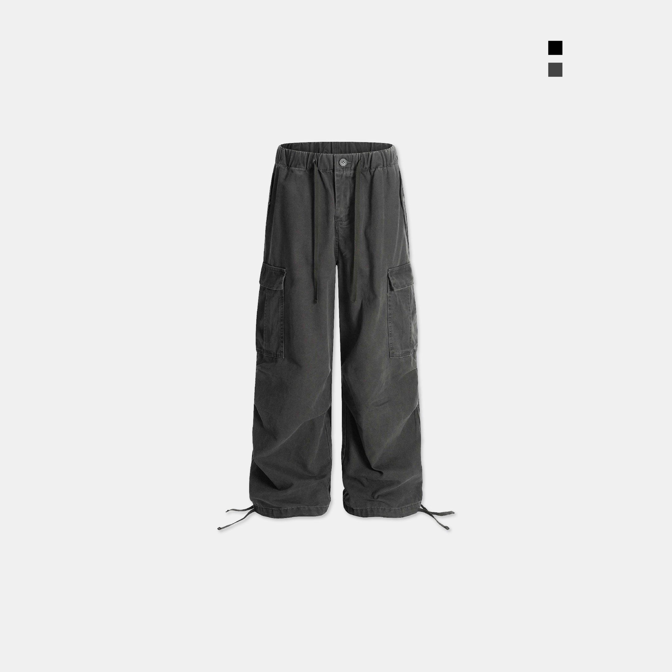 ACR 水洗 鬆緊腰 抽繩 多口袋 工裝褲