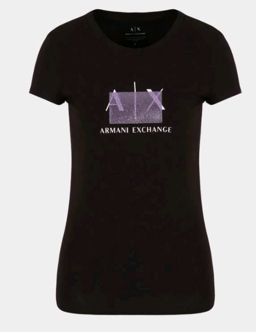 [S] ARMANI EXCHANGE COTTON SLIM FIT CREW NECK T-SHIRT,BLACK, 3DYT51-YJETZ-1200 (SAX186)