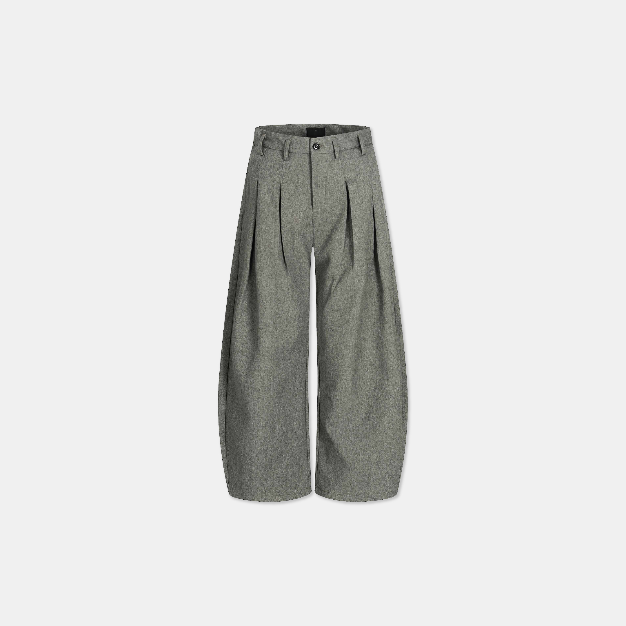 ACR 立體 壓褶 灰色 闊腿 西裝褲