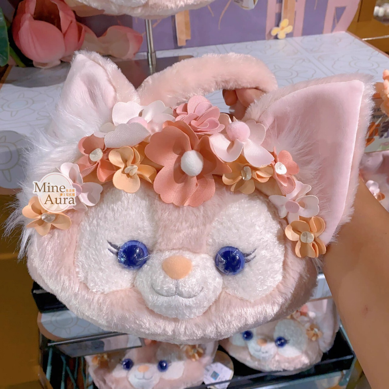 達菲和朋友們 花間綺夢系列 玲娜貝兒 Linabell 絨毛 大頭 造型 手提包 斜背包 -上海迪士尼樂園