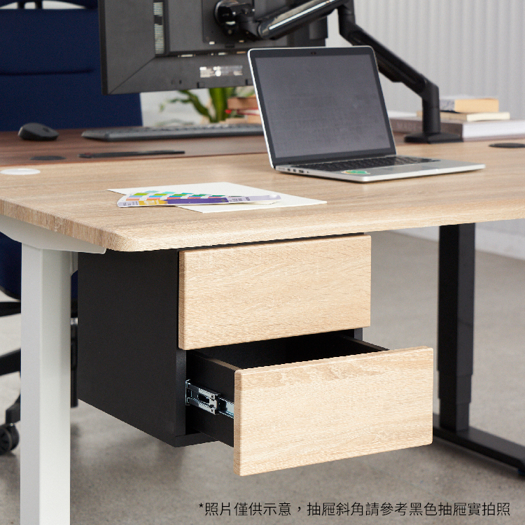 桌下型雙層抽屜｜無把手款