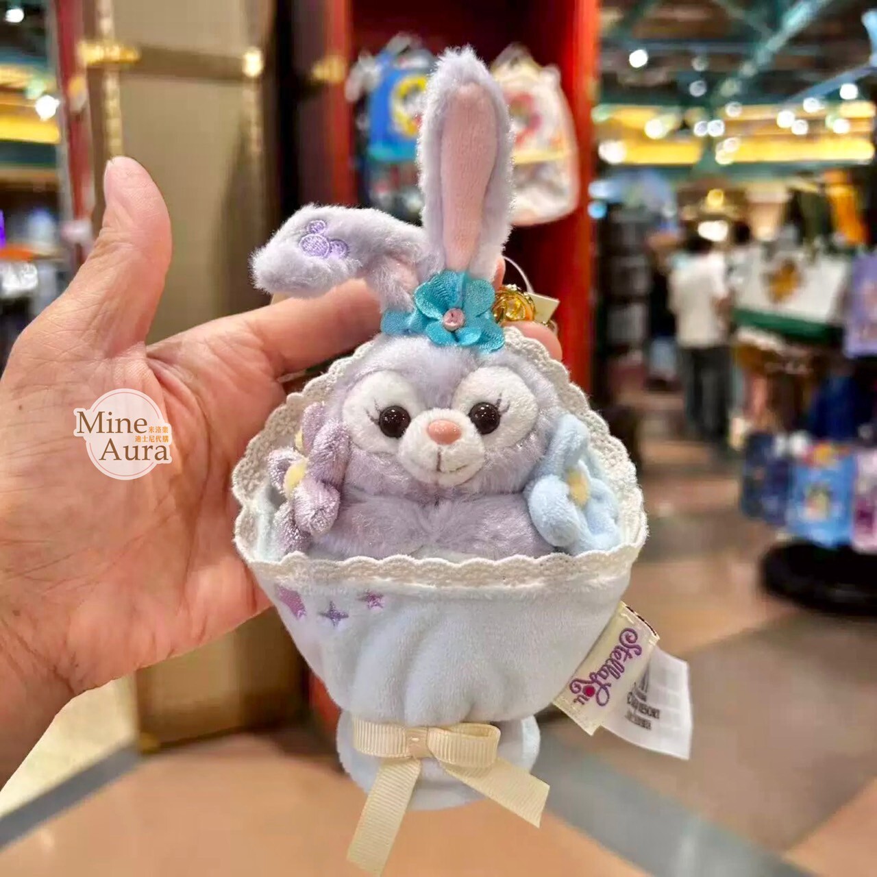 達菲 Duffy 與好友們 史黛拉露 星黛露 StellaLou 迷你花束造型 絨毛 鑰匙圈 吊飾 -上海迪士尼樂園