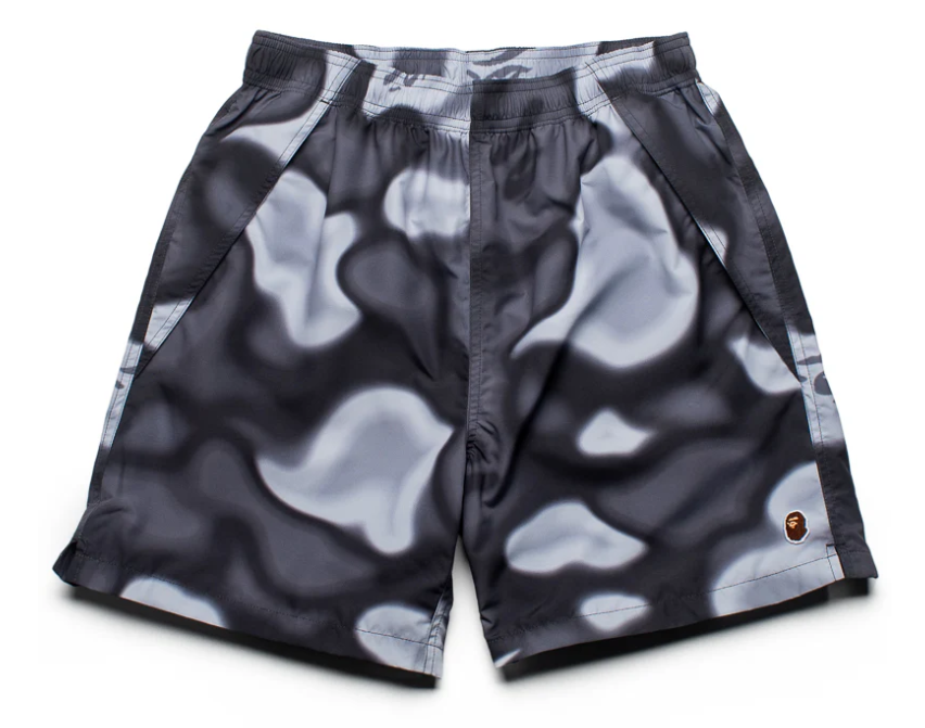 A Bathing Ape Liquid Camo One Point Beach Shorts