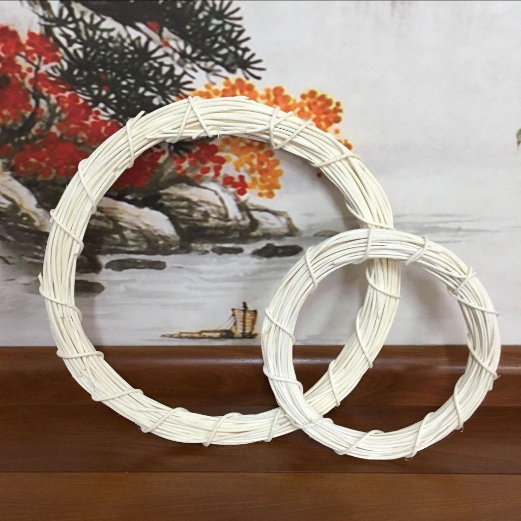 【台灣現貨速發】白色藤環 聖誕藤圈 藤编花環 乾花藤環｜天然漂白 聖誕節 聖誕裝飾 門掛