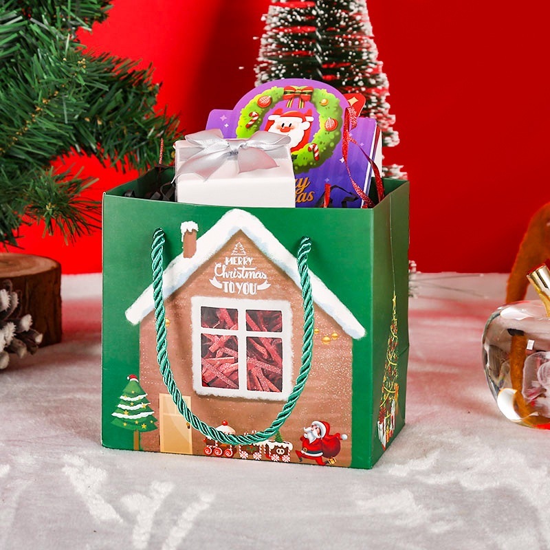 【台灣現貨速發】開窗禮物袋 聖誕節提袋 櫥窗手提袋｜10×10×10｜ 視窗提袋 小禮物袋