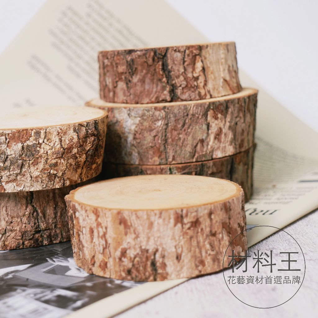 【台灣現貨速發】圓木片 厚木片 台灣樟木片 聖誕樹樁｜乾燥素材 木材 聖誕節