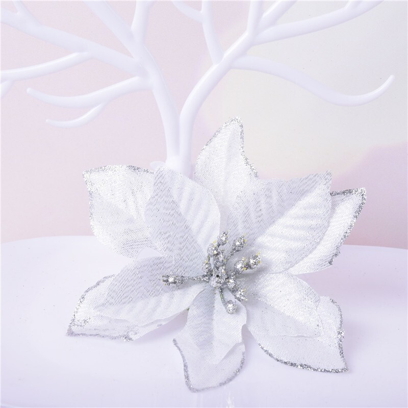 台灣現貨速發】緞帶布聖誕花 聖誕紅｜12元 批發10元｜聖誕節 聖誕花 聖誕