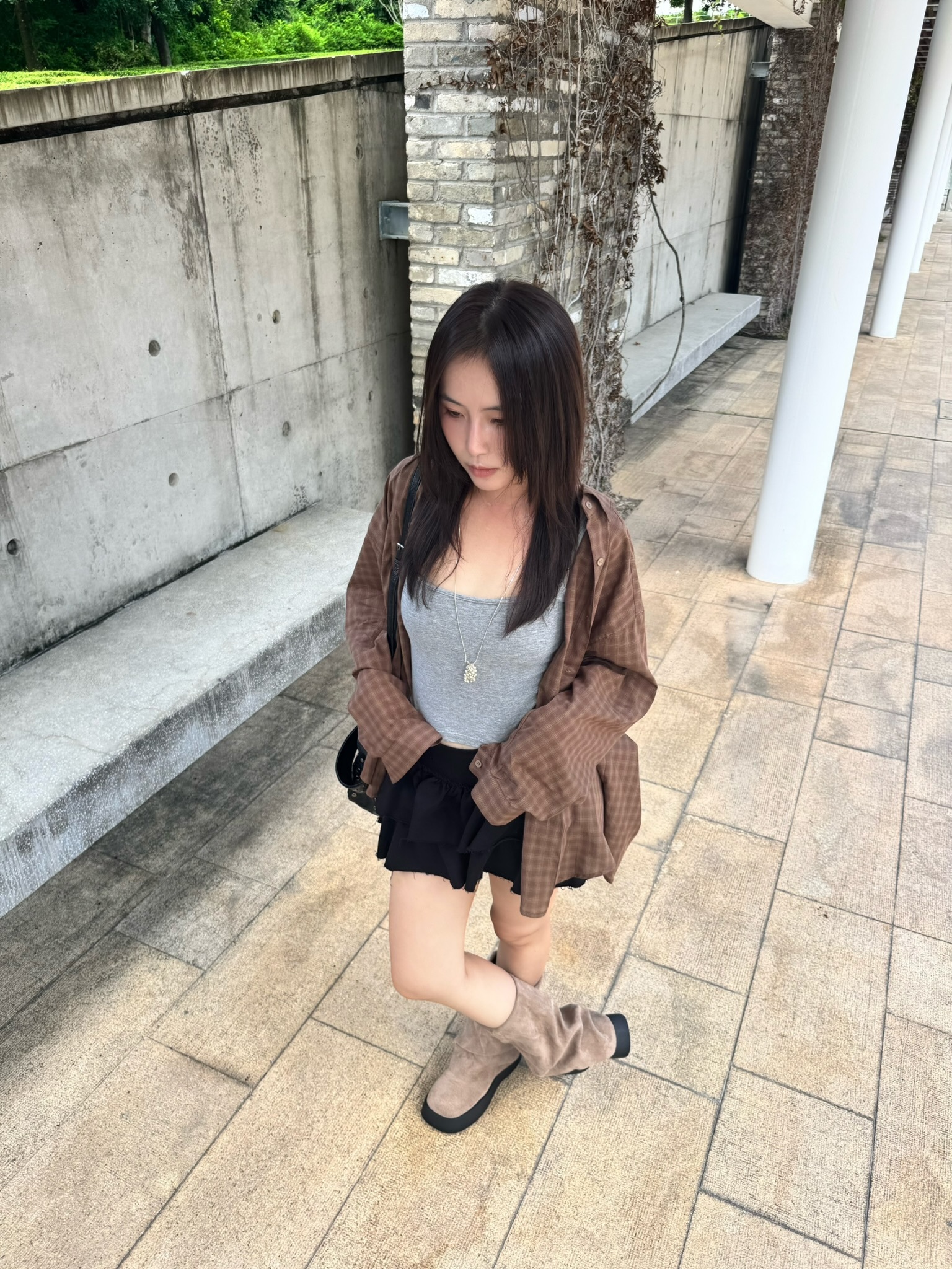 (訂購) 麂皮堆堆褲管厚底BOOT S9101(杏/黑)