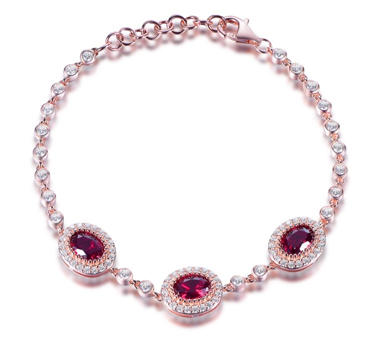 (4305) ANY JEWERLRY -B1893 Zirconia Ruby Bracelet