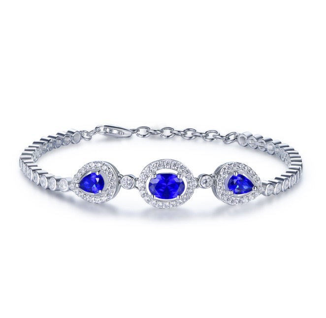 (4306) ANY JEWERLRY - B1894 Ziconia Sapphire Bracelet