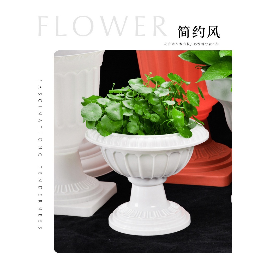 【台灣現貨速發】-----小號14公分胖圓型羅馬柱花盆(花器)