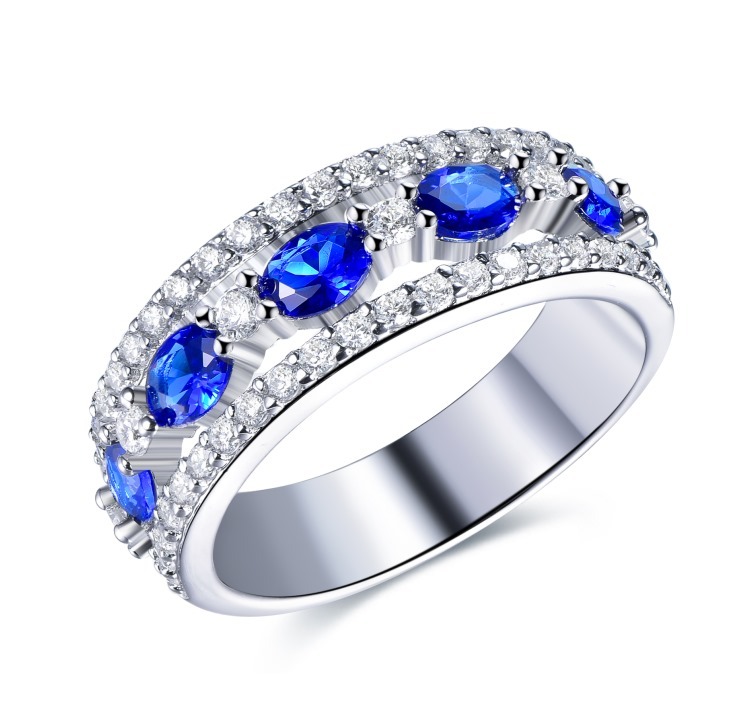 (4307) ANY JEWERLRY - B1894 Zirconia Sapphire Ring (兩款可選)