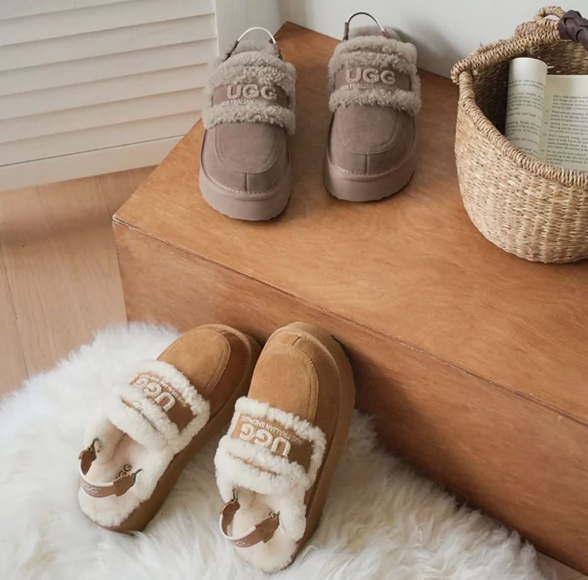 澳洲 UGG AUSTRALIAN SHEPHERD® 可拆式綁帶兩用厚底拖鞋