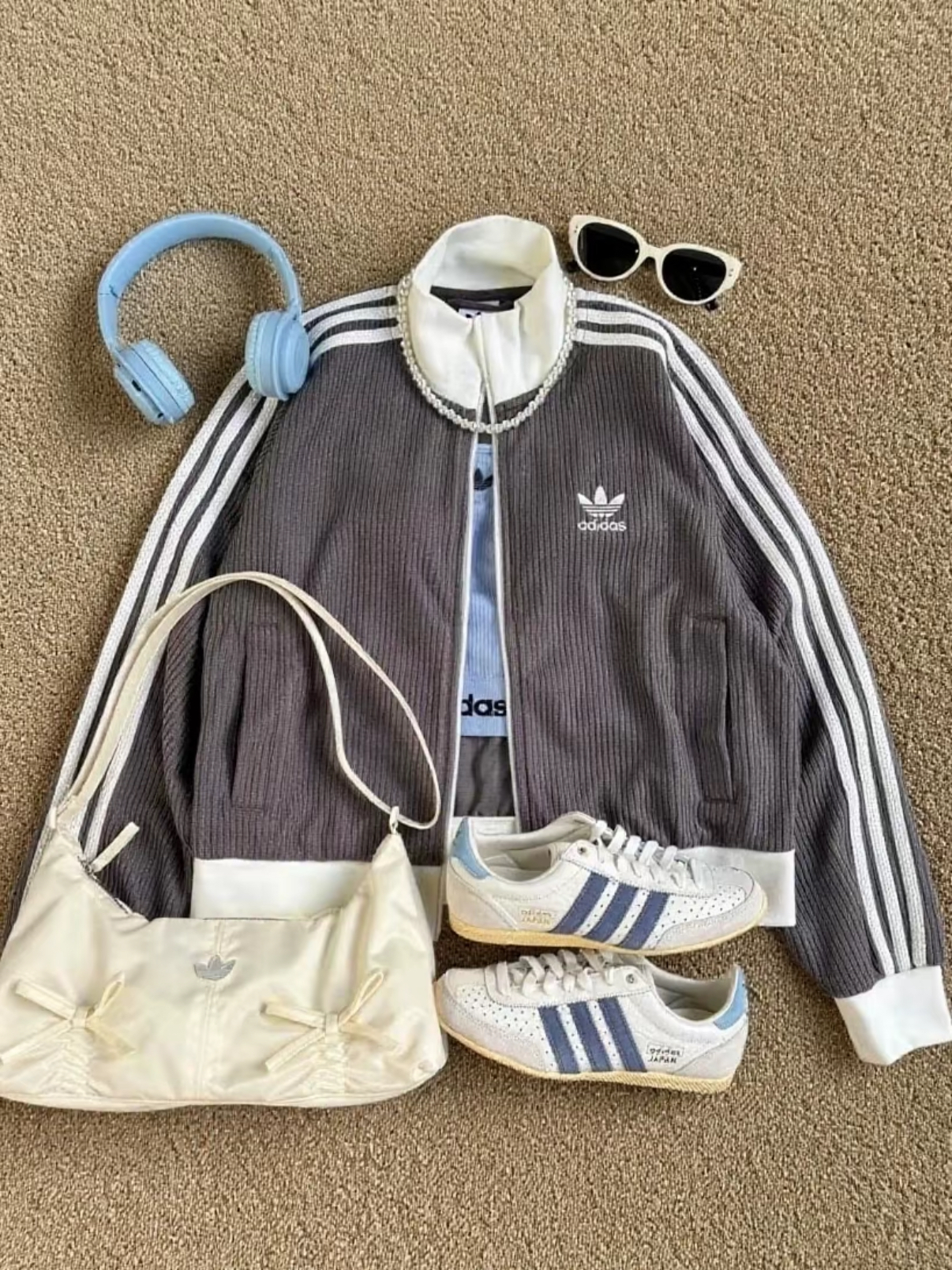 Adidas Originals Top Knit Track 立領直條紋外套 短版外套 華夫外套 三葉草 女款 2色/預購