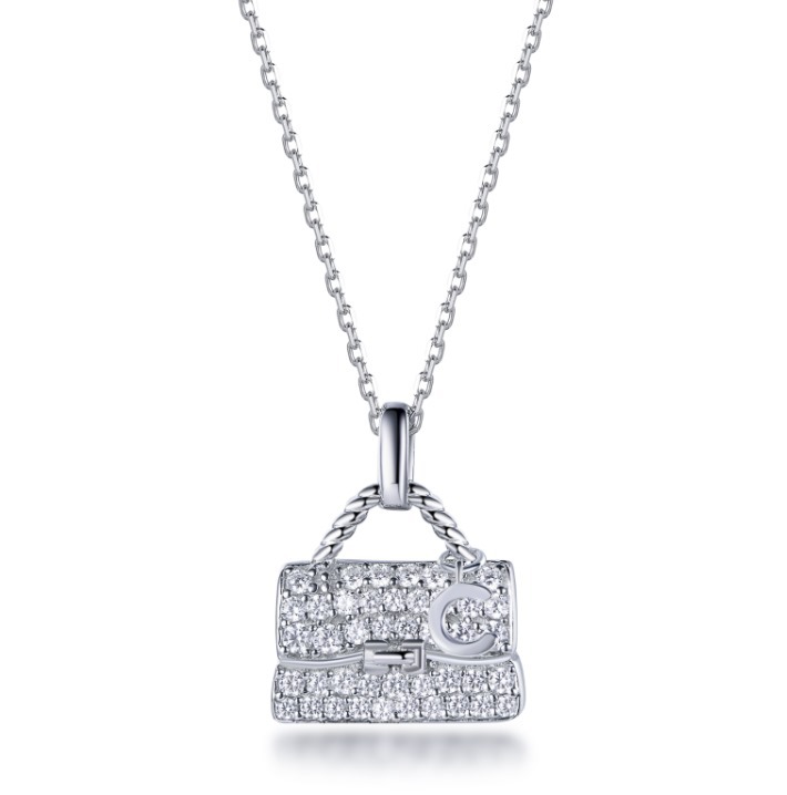 (4316) ANY JEWERLRY -  N2609 Alphabet Hand Bag Necklace (可選A-Z字母)