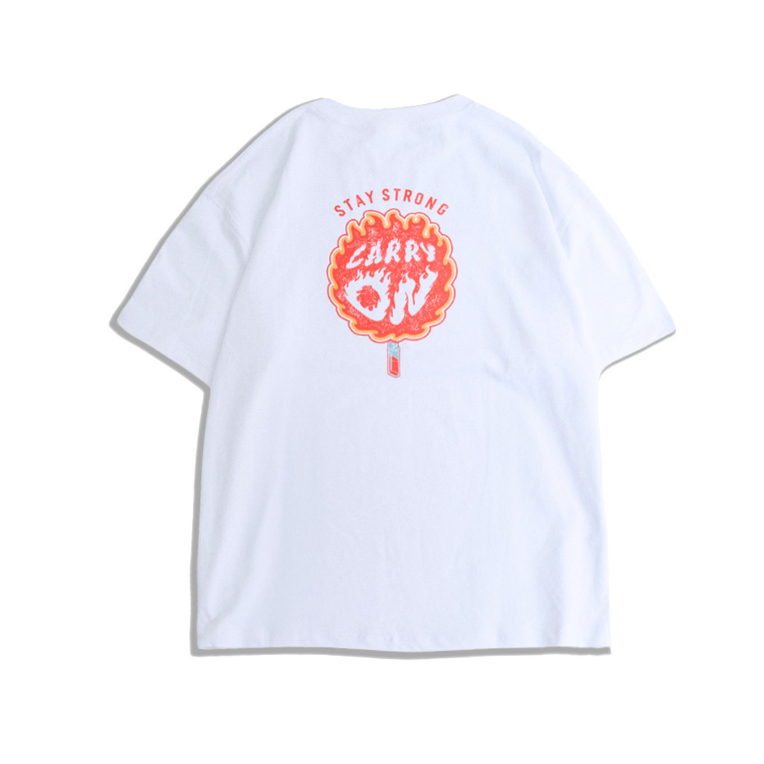 CARRYON 25SS Blazing Flame Tee 打火機 火焰 短T  白色 台灣製