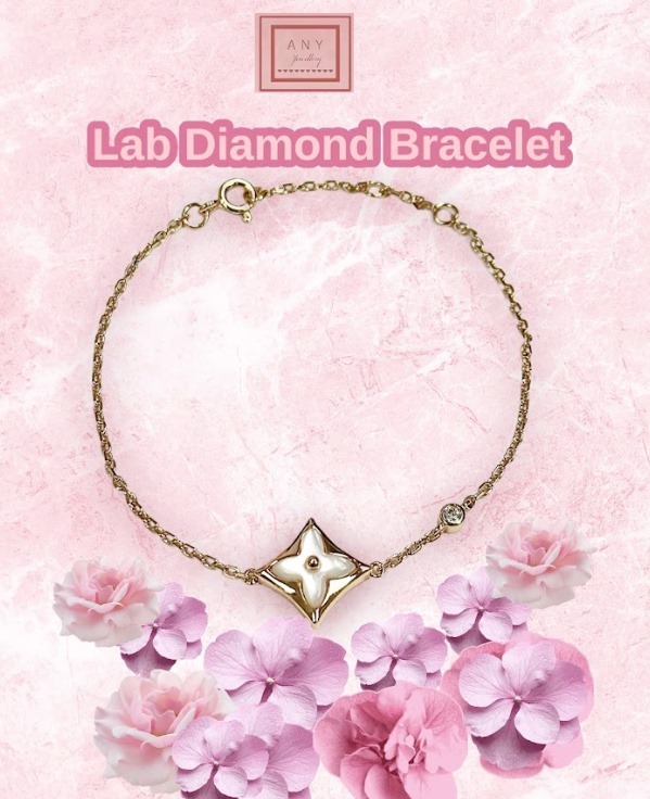 (4319) ANY JEWERLRY - B1907 Lab Diamond Bracelet (rose gold)
