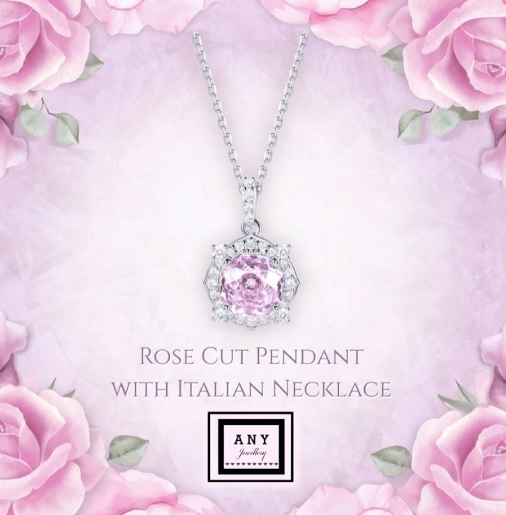 (4321) ANY JEWERLRY -  N2599 Rose Cut Necklace(鏈長40cm+5cm)
