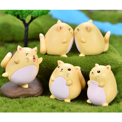 【台灣現貨速發】可爱小搗蛋猫 卡通肥猫｜公仔 多肉植物 迷你園藝 微景觀擺件 造景裝飾公仔