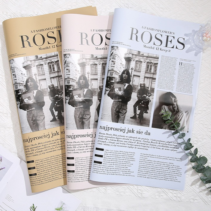 【台灣現貨速發】防水英文報 復古英文報紙 時尚周刊 拍照背景 報紙 花束包裝紙 防水包裝紙 鮮花包裝紙