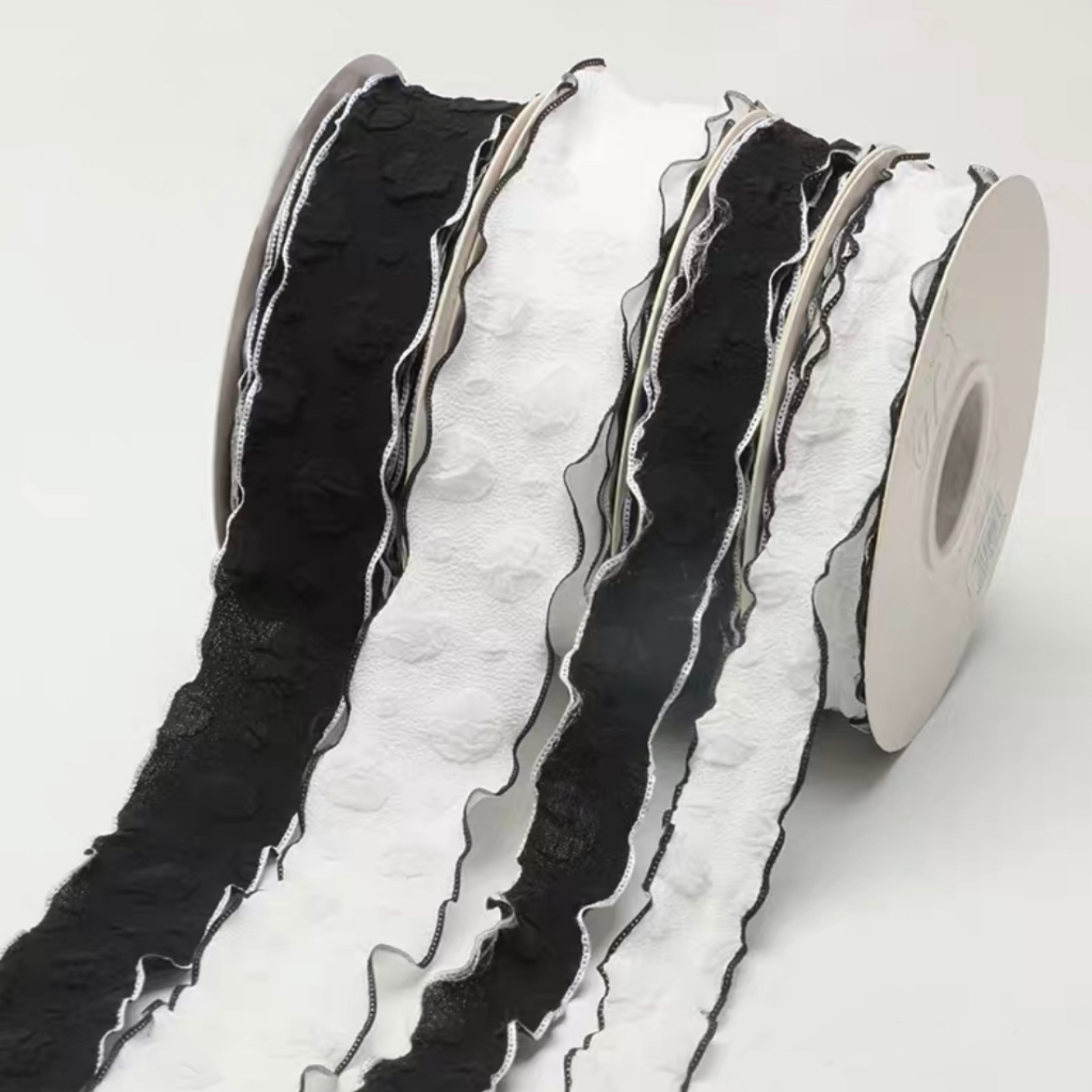 【台灣現貨速發】小香風勾邊緞帶｜韓版緞帶｜ 緞帶 禮盒包裝 小香風