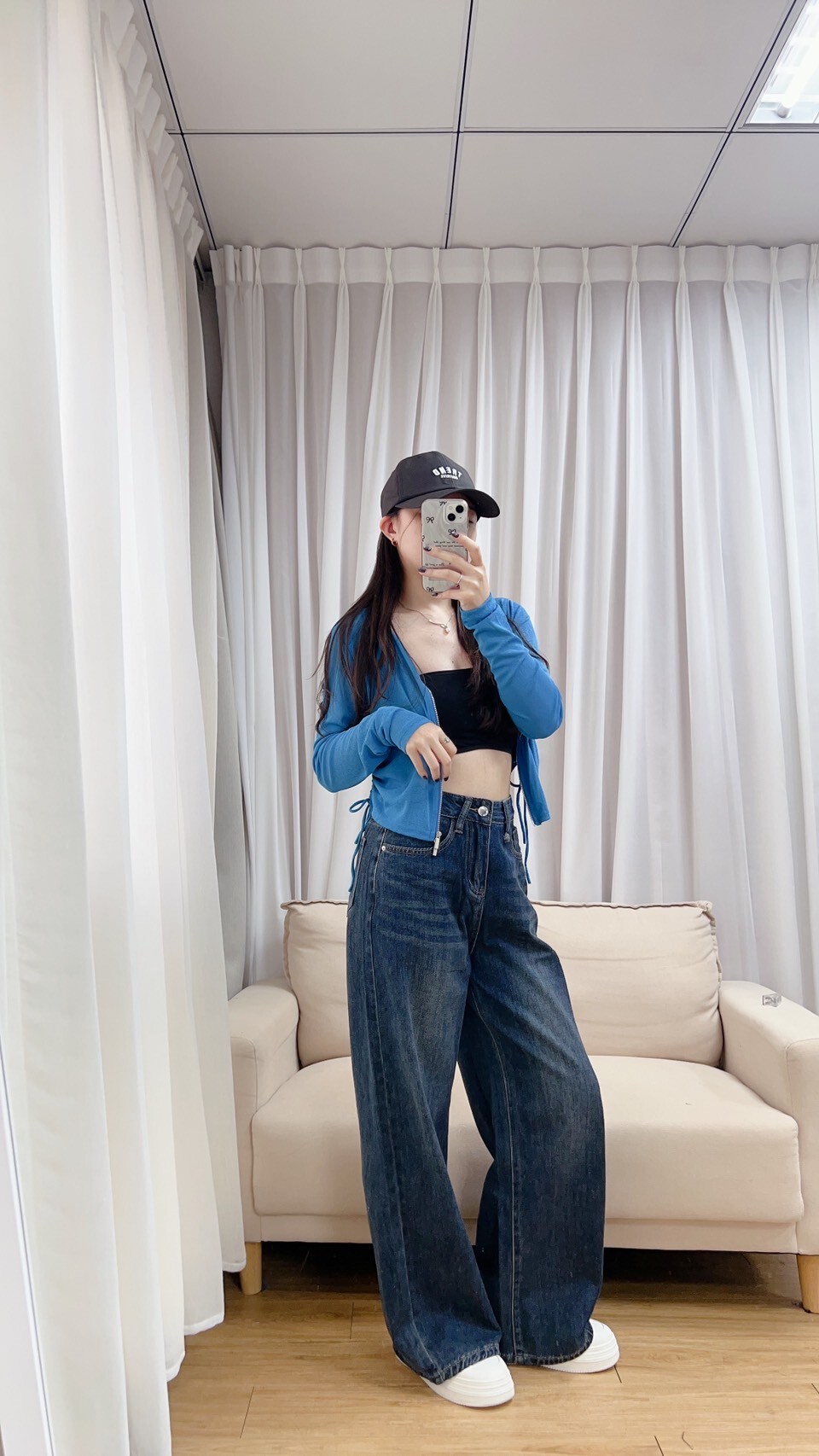 雙拉鍊側綁帶小外套