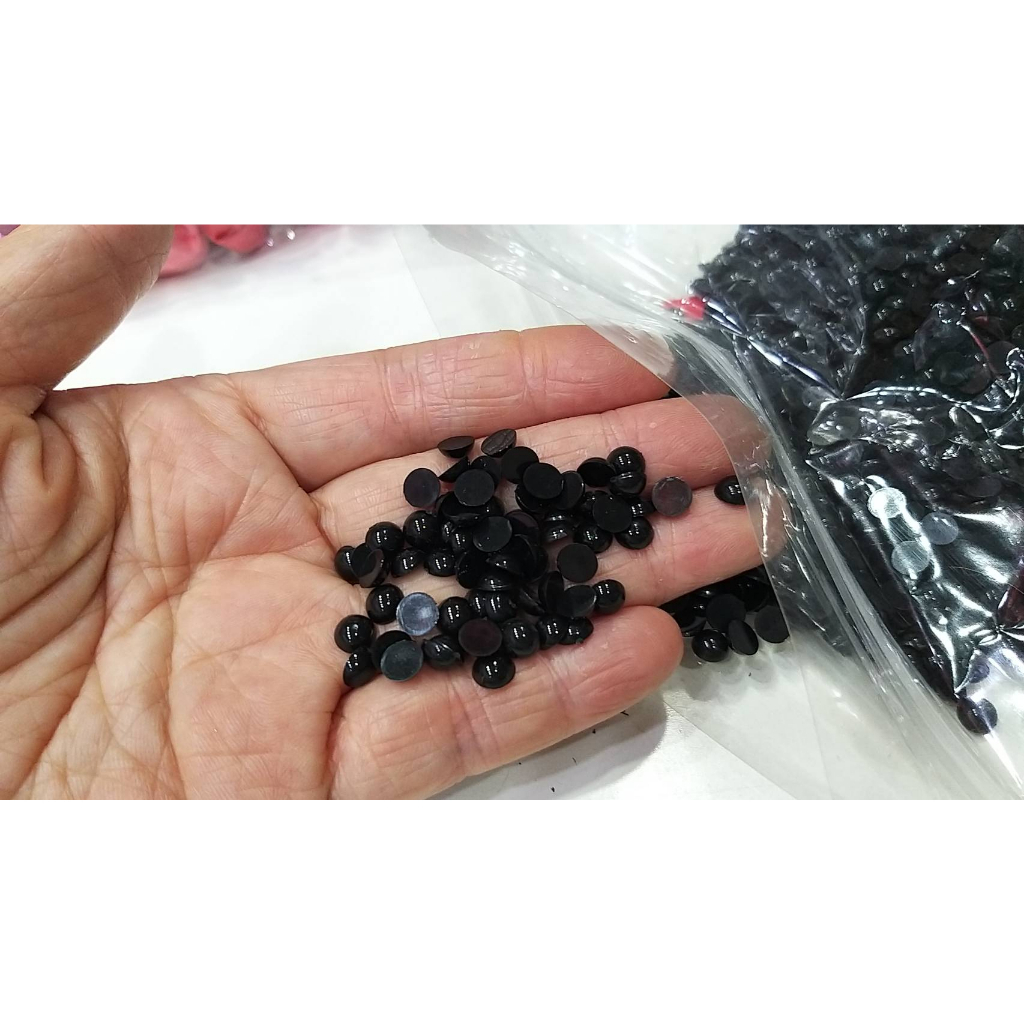 【台灣現貨速發】黑色豆豆眼睛 玩偶零件｜面寬 0.5-1.5公分