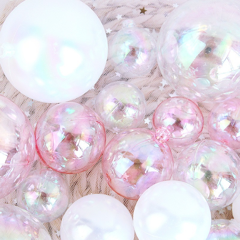 【台灣現貨速發】五彩透明球 透明蛋 塑膠球｜3-6公分｜鈔票蛋糕裝飾 錢蛋糕 diy 壓克力球 五彩透明燈泡