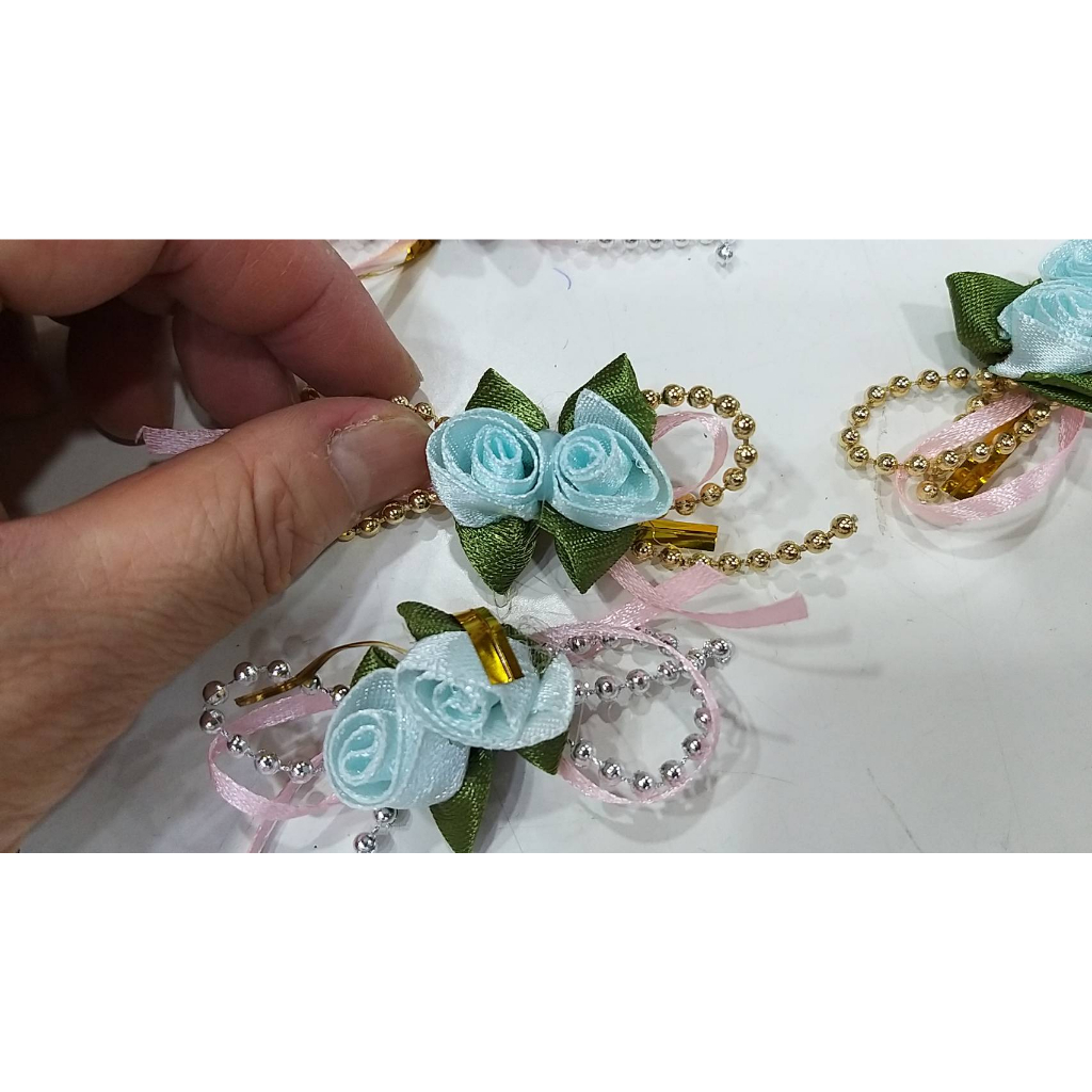 【台灣現貨速發】鬱金香珠鍊蝴蝶結｜花朵 蝴蝶結
