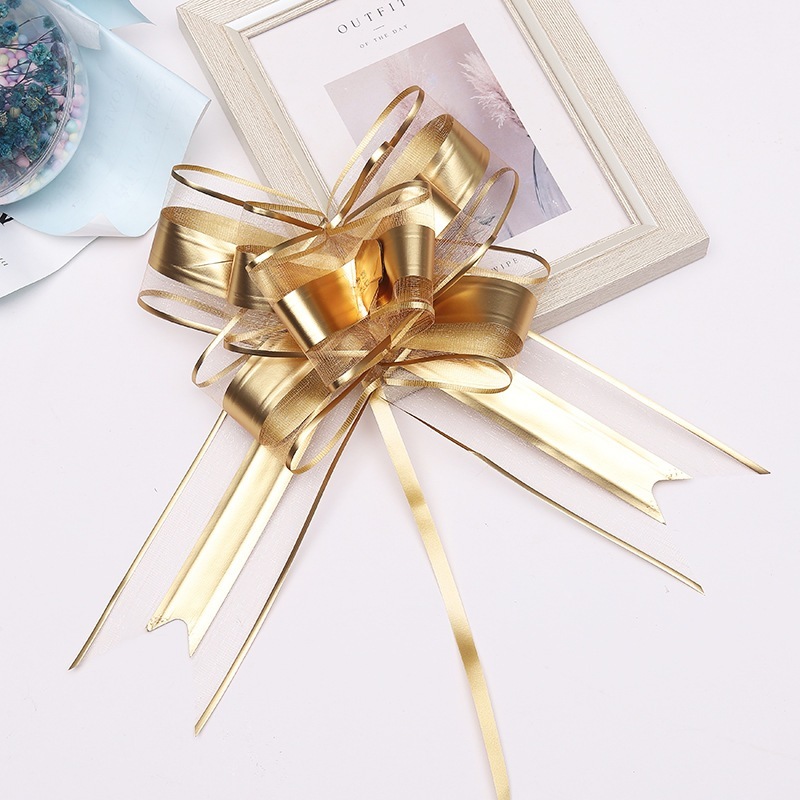 【台灣現貨速發】金邊拉花緞帶 拉花蝴蝶結 印字拉花 拉花緞帶 車彩