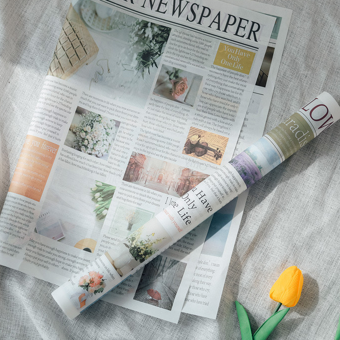 【台灣現貨速發】彩色英文包裝紙 復古英文報紙 英文雜誌｜1包20張｜ 花束花藝材料 拍攝道具 拍照背景紙