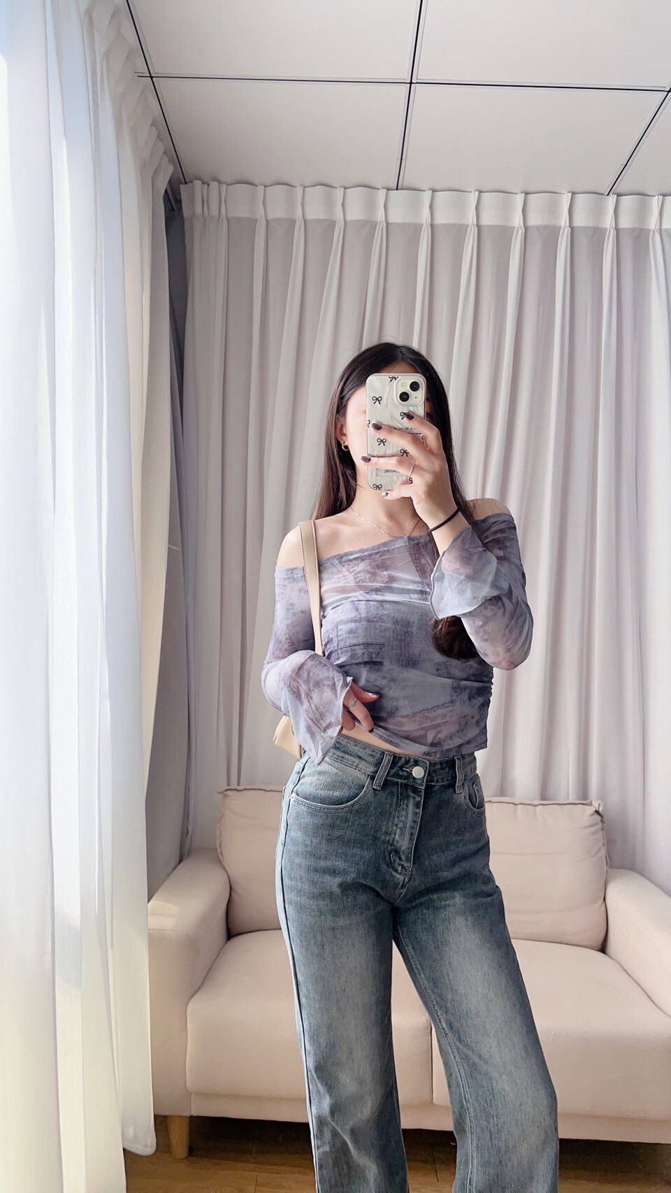 一字領渲染上衣一+平口小可愛