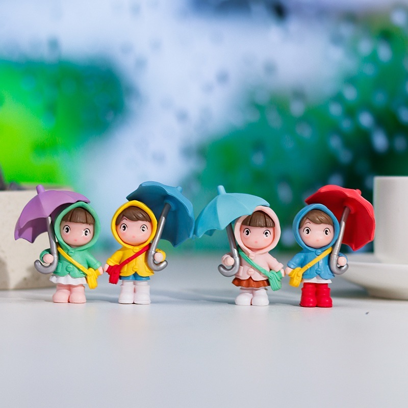 【台灣現貨速發】撐傘女孩 雨傘女孩｜公仔 多肉植物 迷你園藝 微景觀擺件 造景裝飾公仔