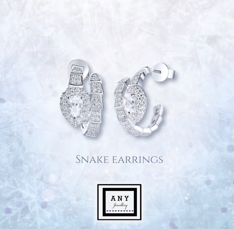 (4328) ANY JEWERLRY - E4009 Snake Earrings