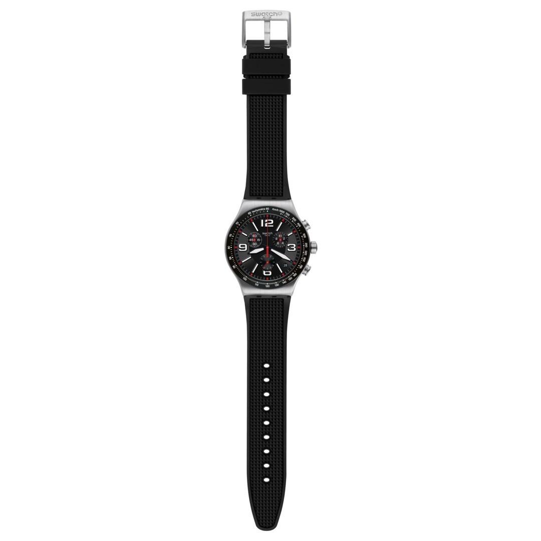 【Swatch】VERY DARK GRID YVS461 43mm Modern Watch