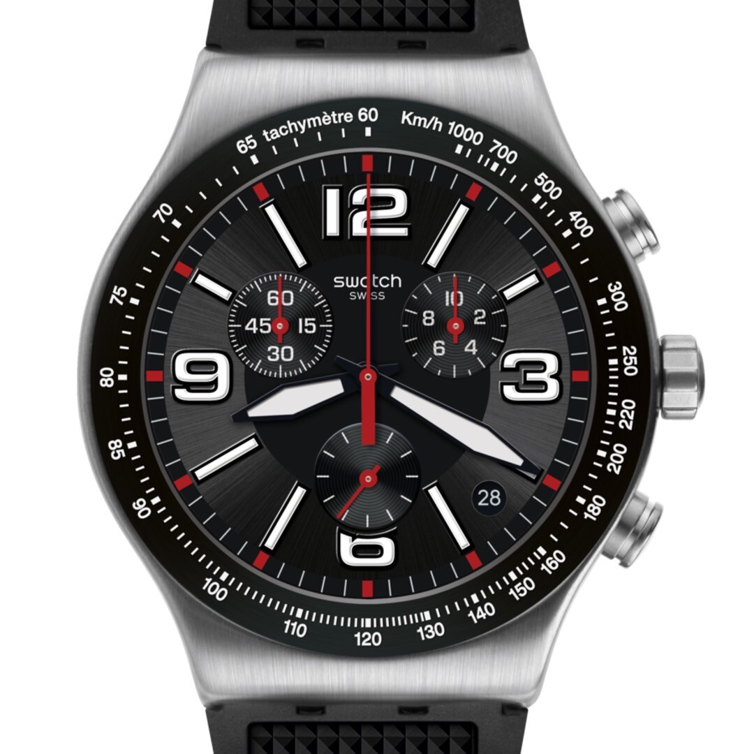 【Swatch】VERY DARK GRID YVS461 43mm Modern Watch