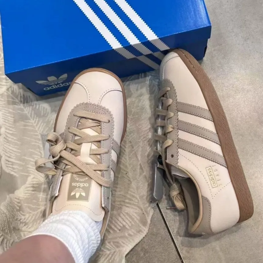 ADIDAS ORIGINALS STADT 粉杏淡奶茶  大地色 焦糖底