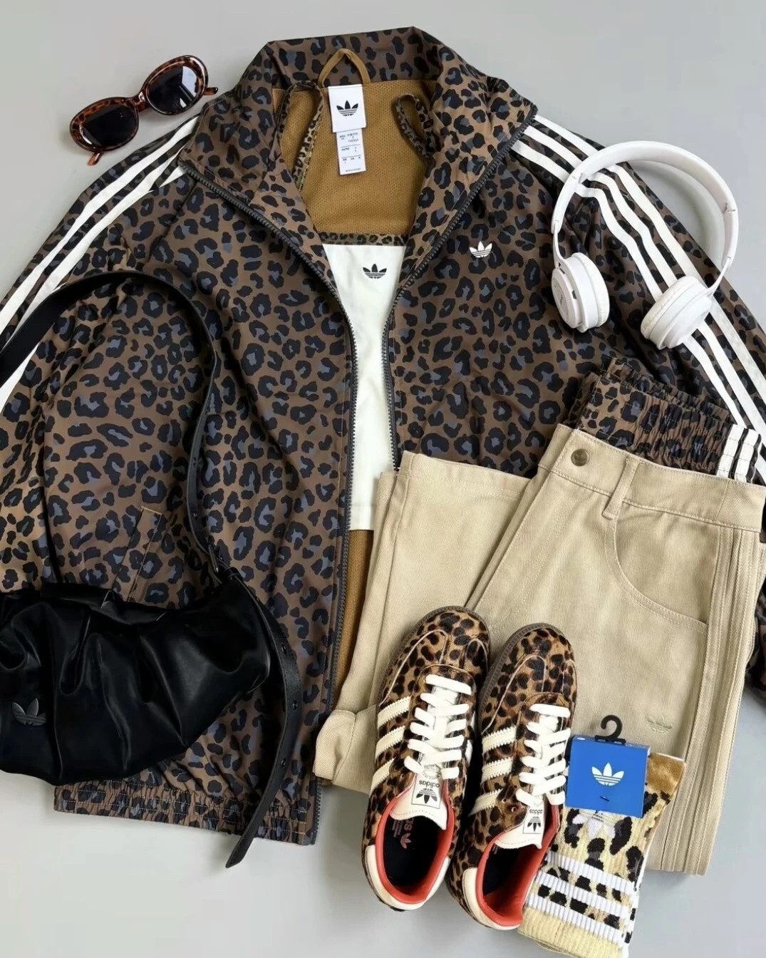 【預購/現貨】Adidas 豹紋 立領 夾克外套 JW7301