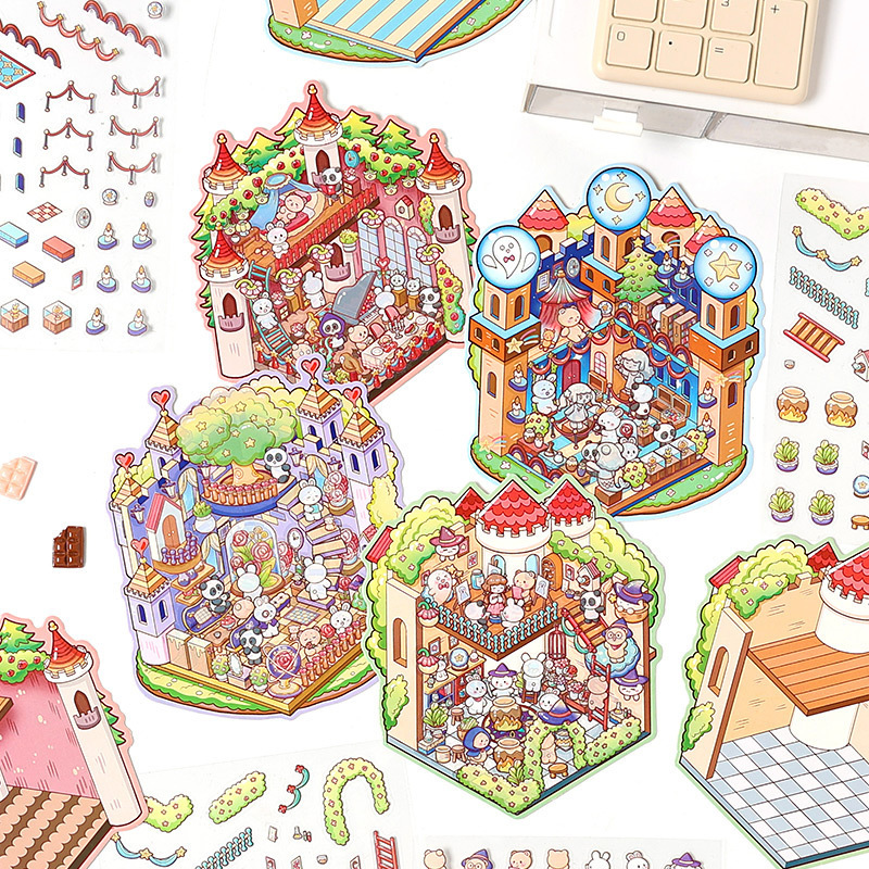 Rainbow Fortress Miniature Scene Stickers