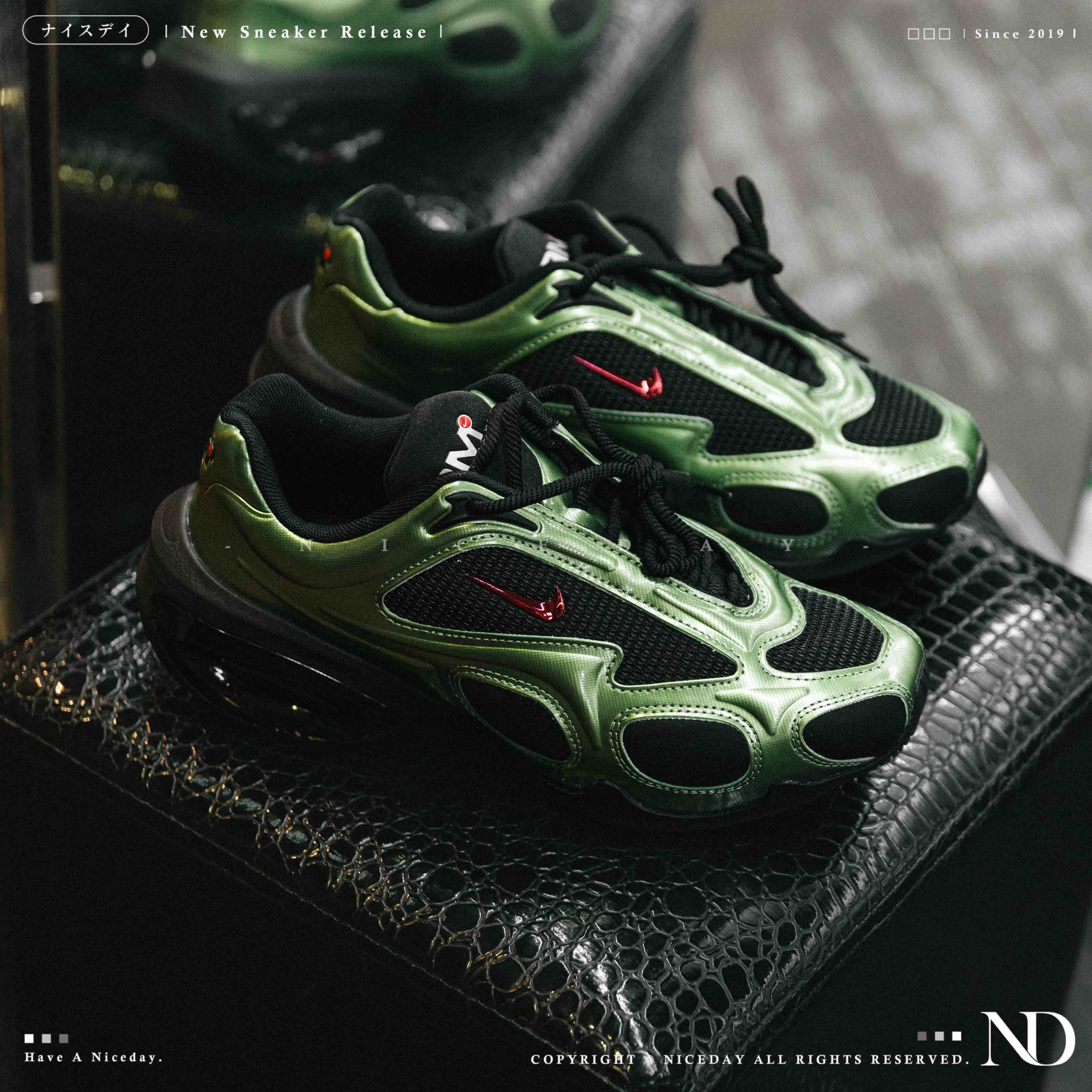 NICEDAY 現貨 Nike Air Max Muse Metallic Oil Green 抹茶 綠黑 科技 未來 亮面 女鞋 FV1920-004