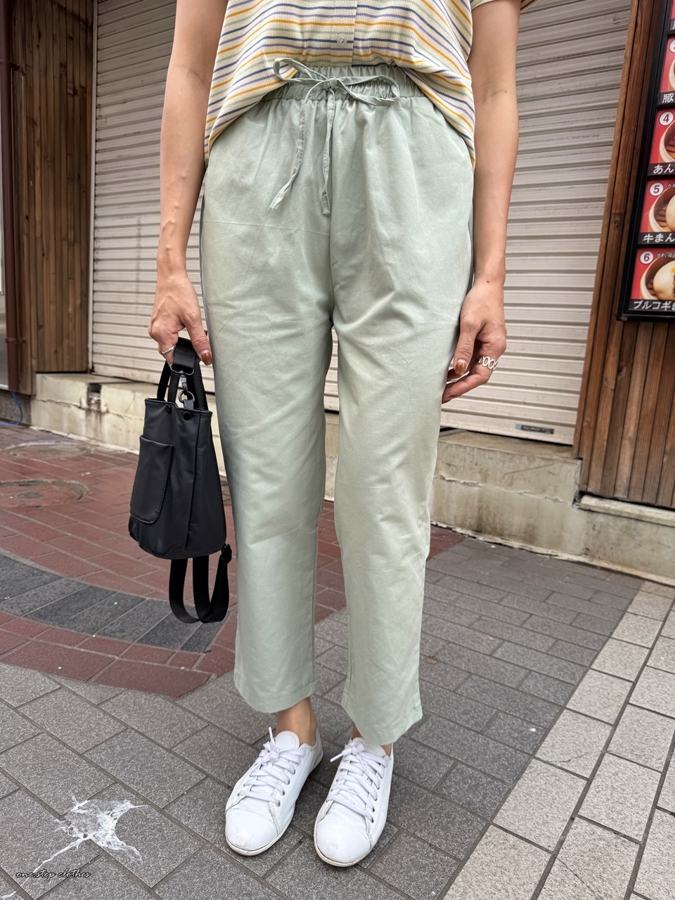 正韓DINO綁帶舒適休閒褲 (綠)